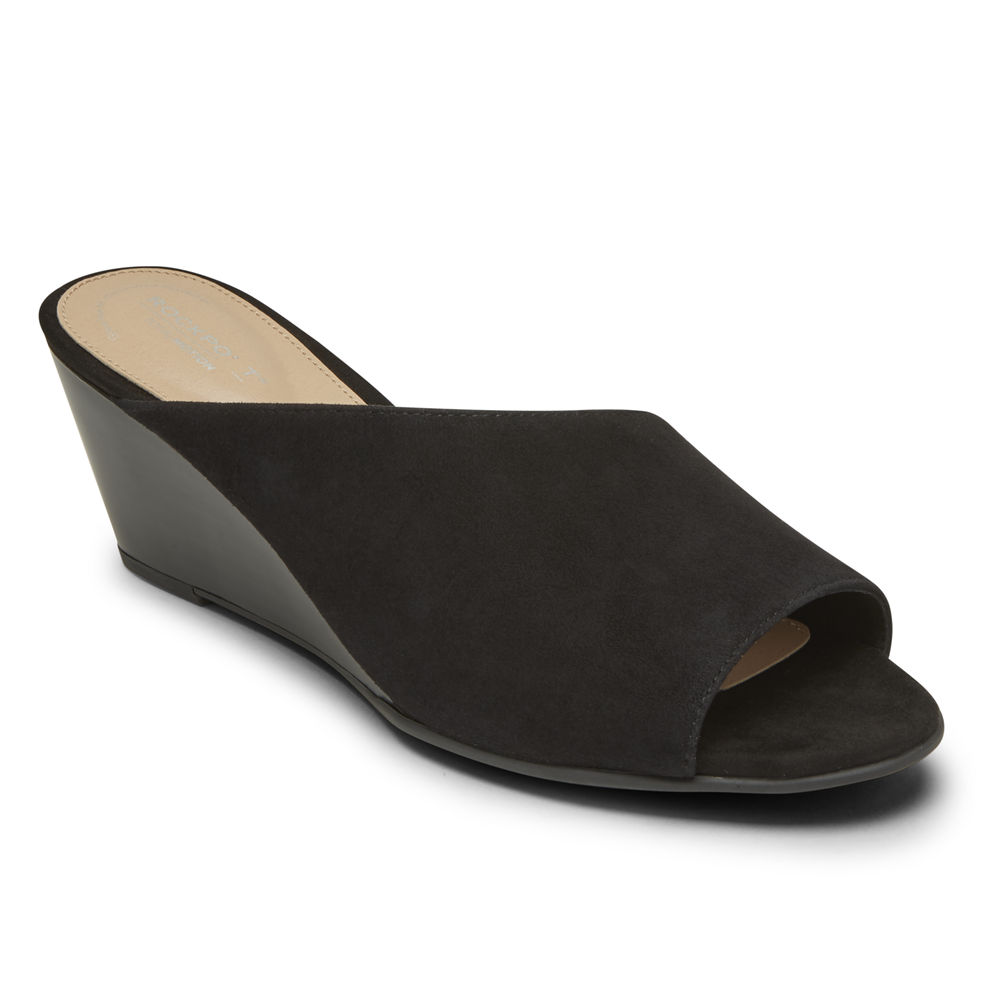 Sandalias Rockport Mujer Mexico - Total Motion Taylor Asymmetrical Negros - ATEZJ2407